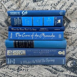 Blue Curated Designer Book Stack